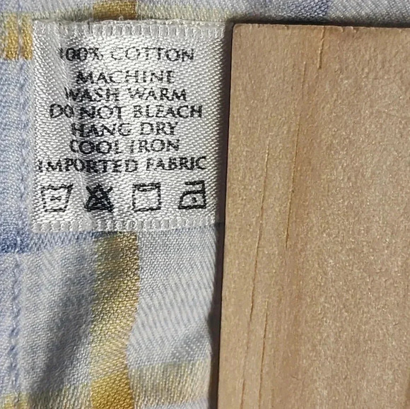 Robert Talbott Caramel Blue/Yellow Striped Button Down Shirt Mens XL - Picture 9 of 10